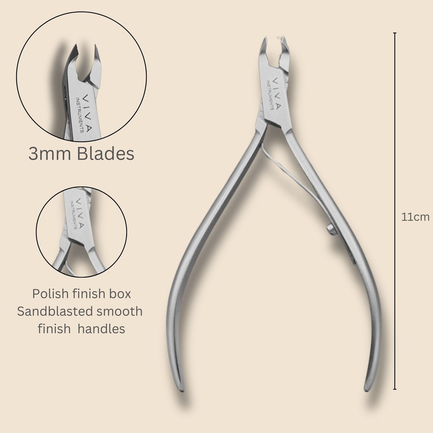 Cuticle Nipper Silver - 3mm Tip/Blades