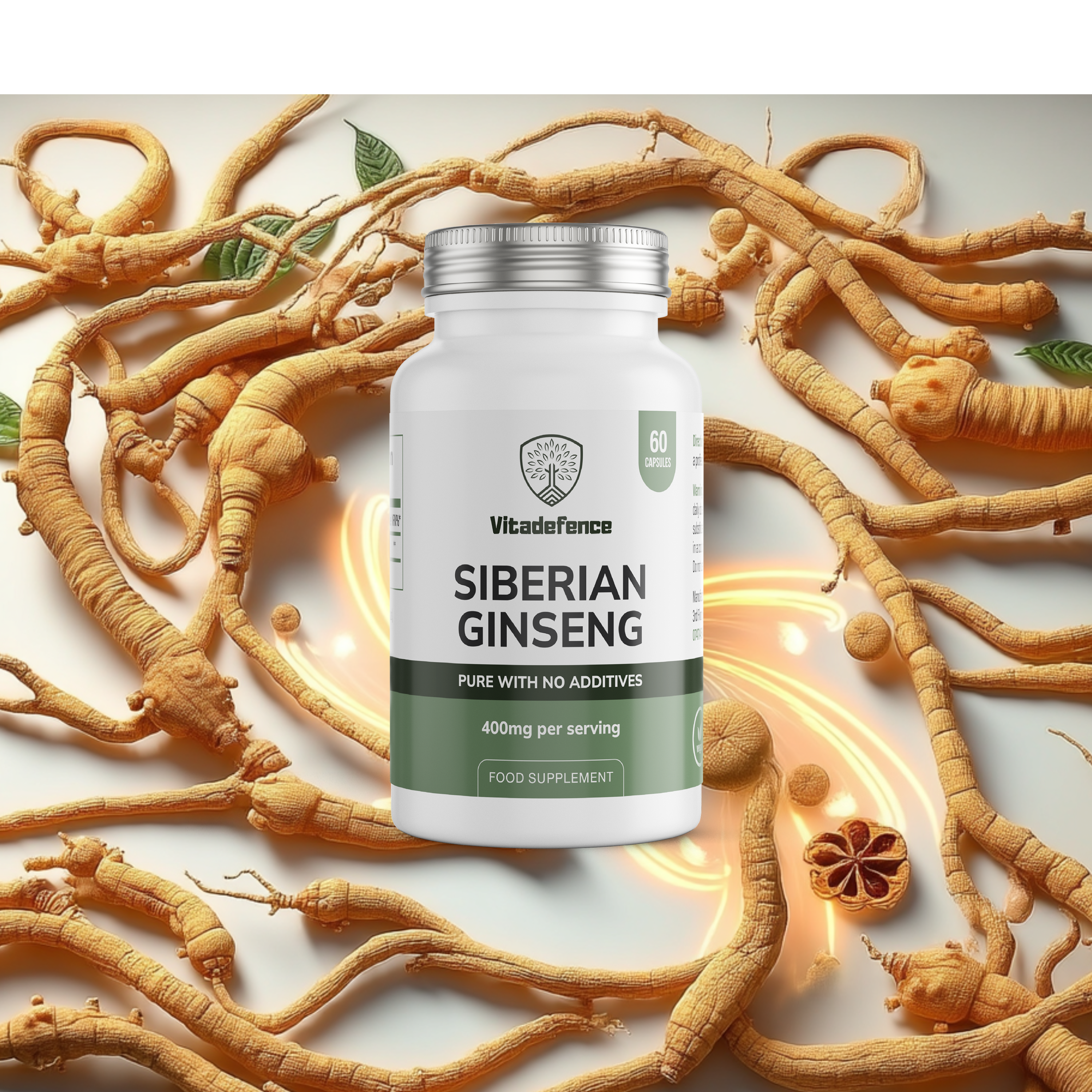 Vitadefence® Siberian Ginseng | 800 mg Vegan Capsules – 60 Count