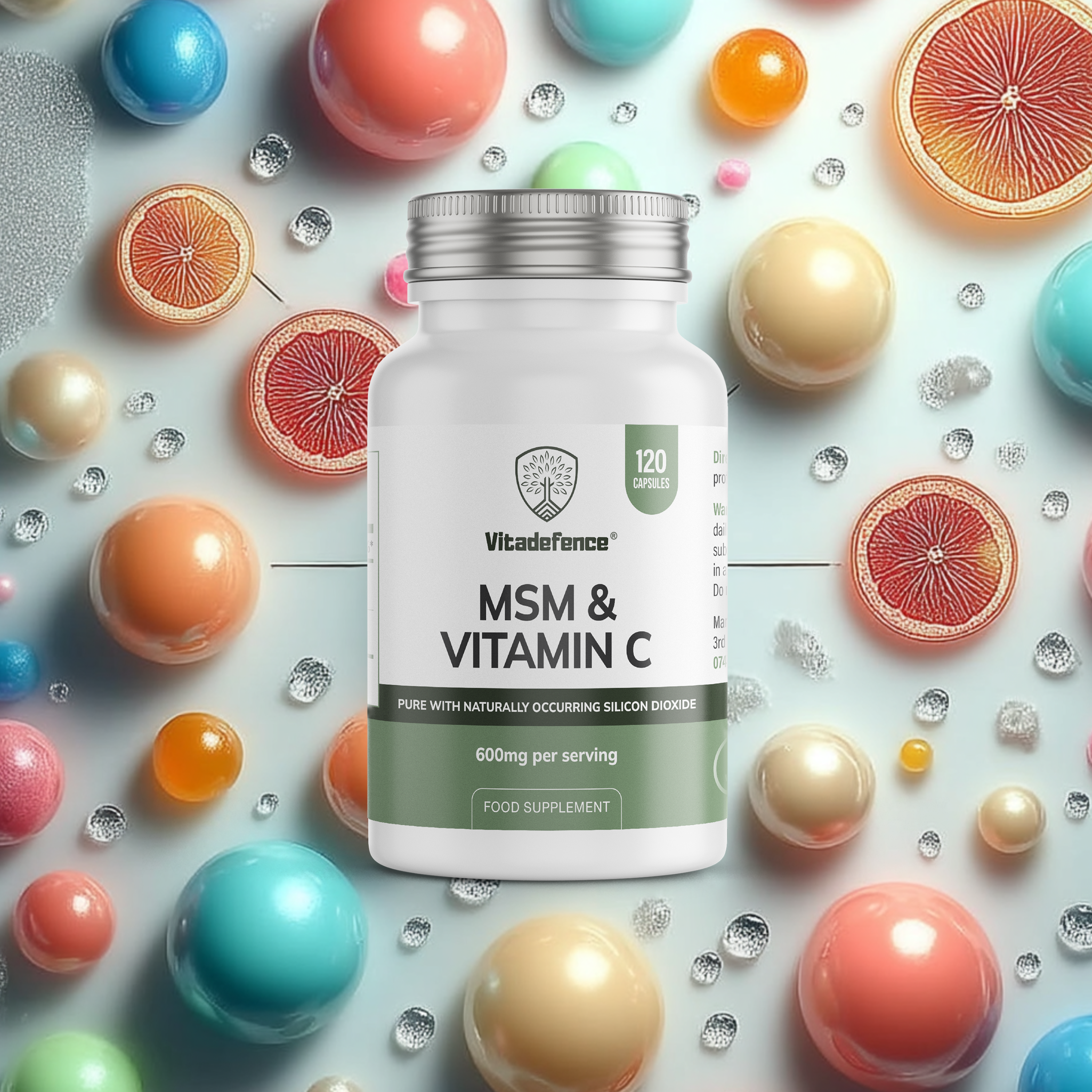 Vitadefence® MSM + Vitamin C | Vegan Capsules – 120 Count