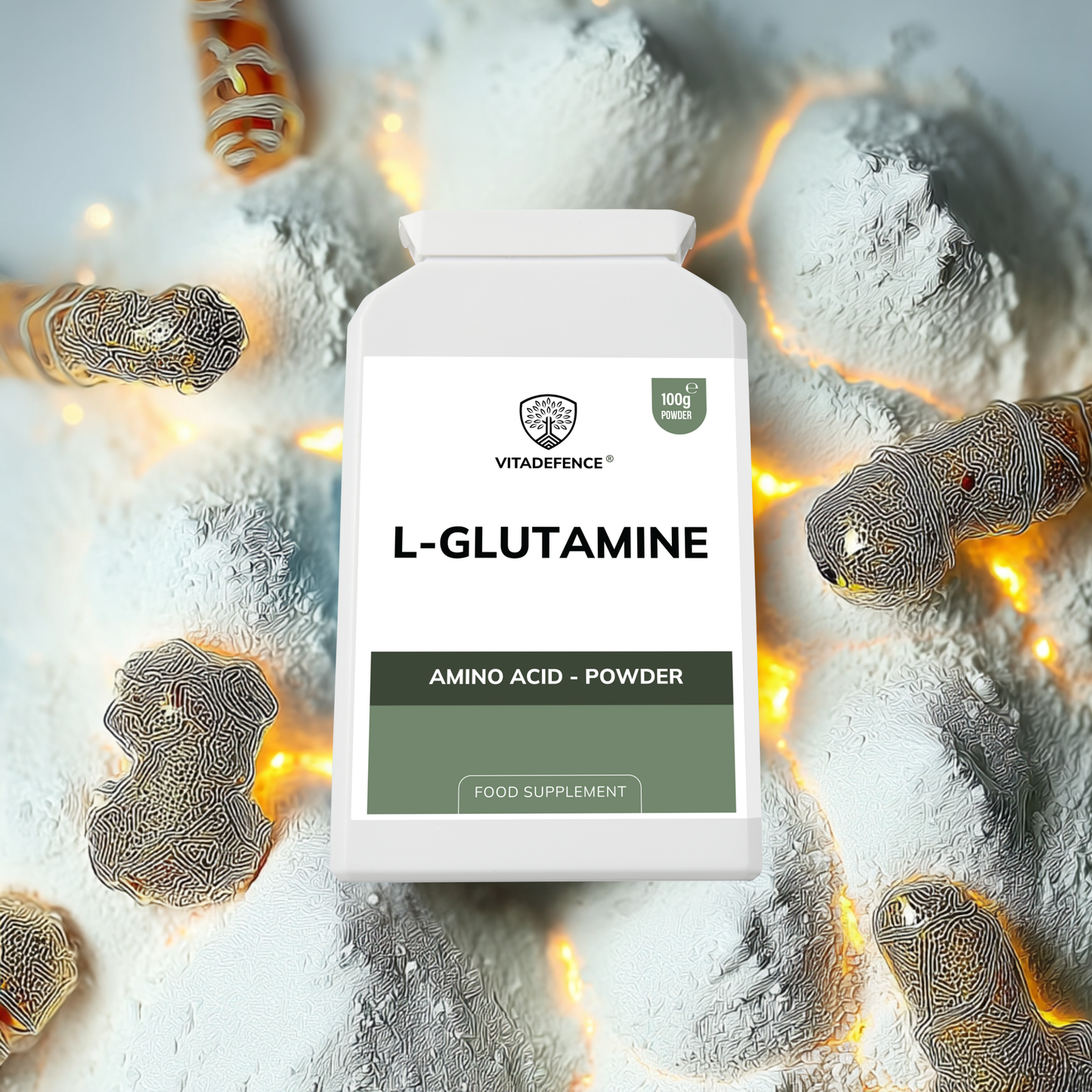 Vitadefence® L-Glutamine Powder | Pure Vegan Amino Acid – 100 g