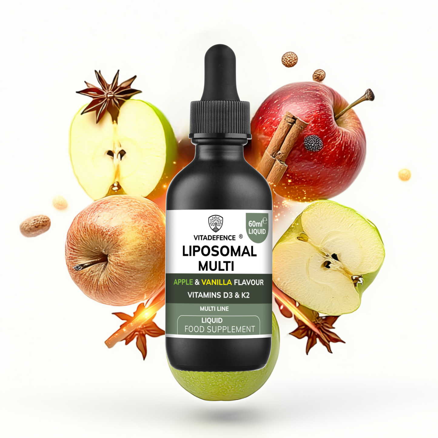 Vitadefence® Liposomal Vitamin D3 & K2 – Apple & Vanilla Flavour