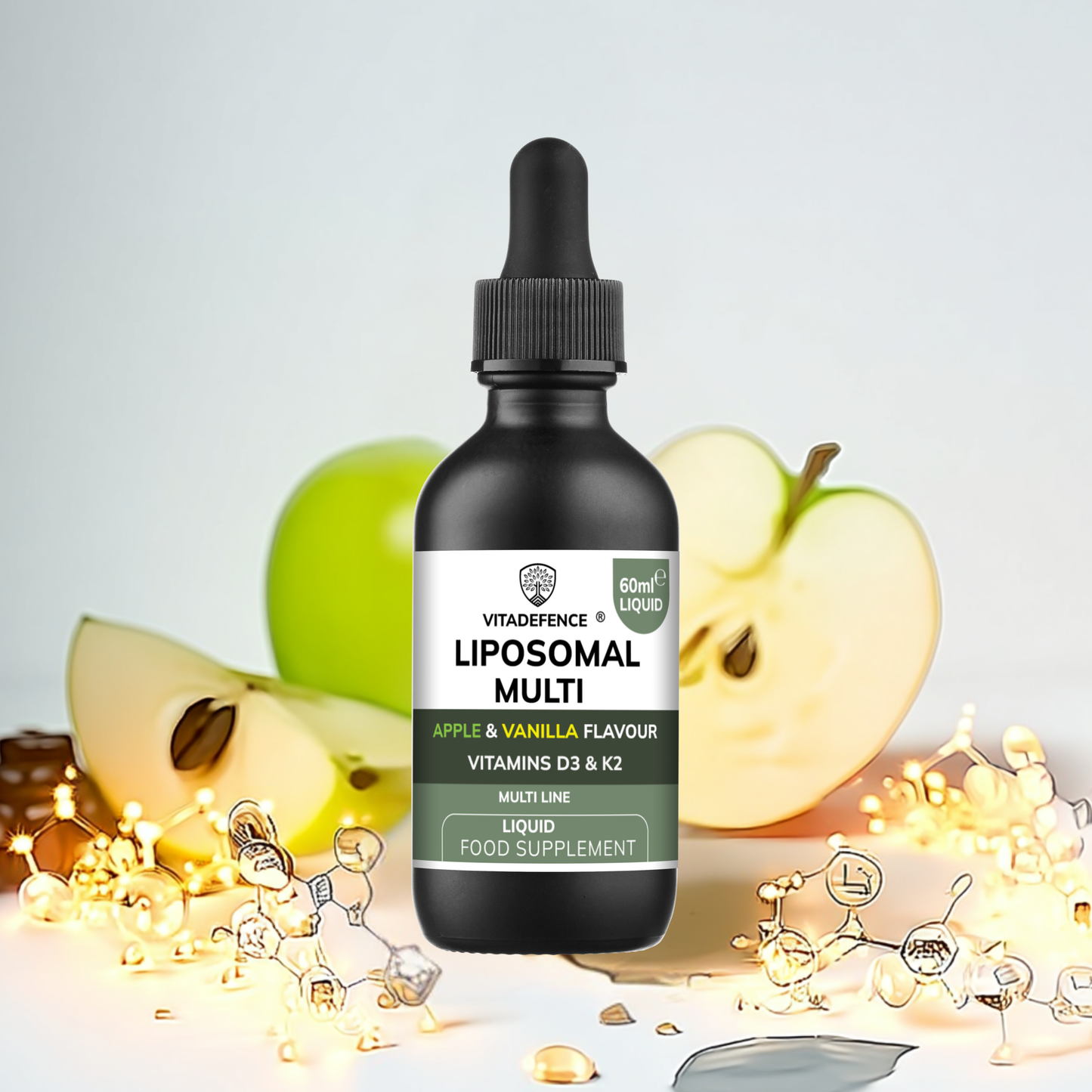 Vitadefence® Liposomal Vitamin D3 & K2 – Apple & Vanilla Flavour