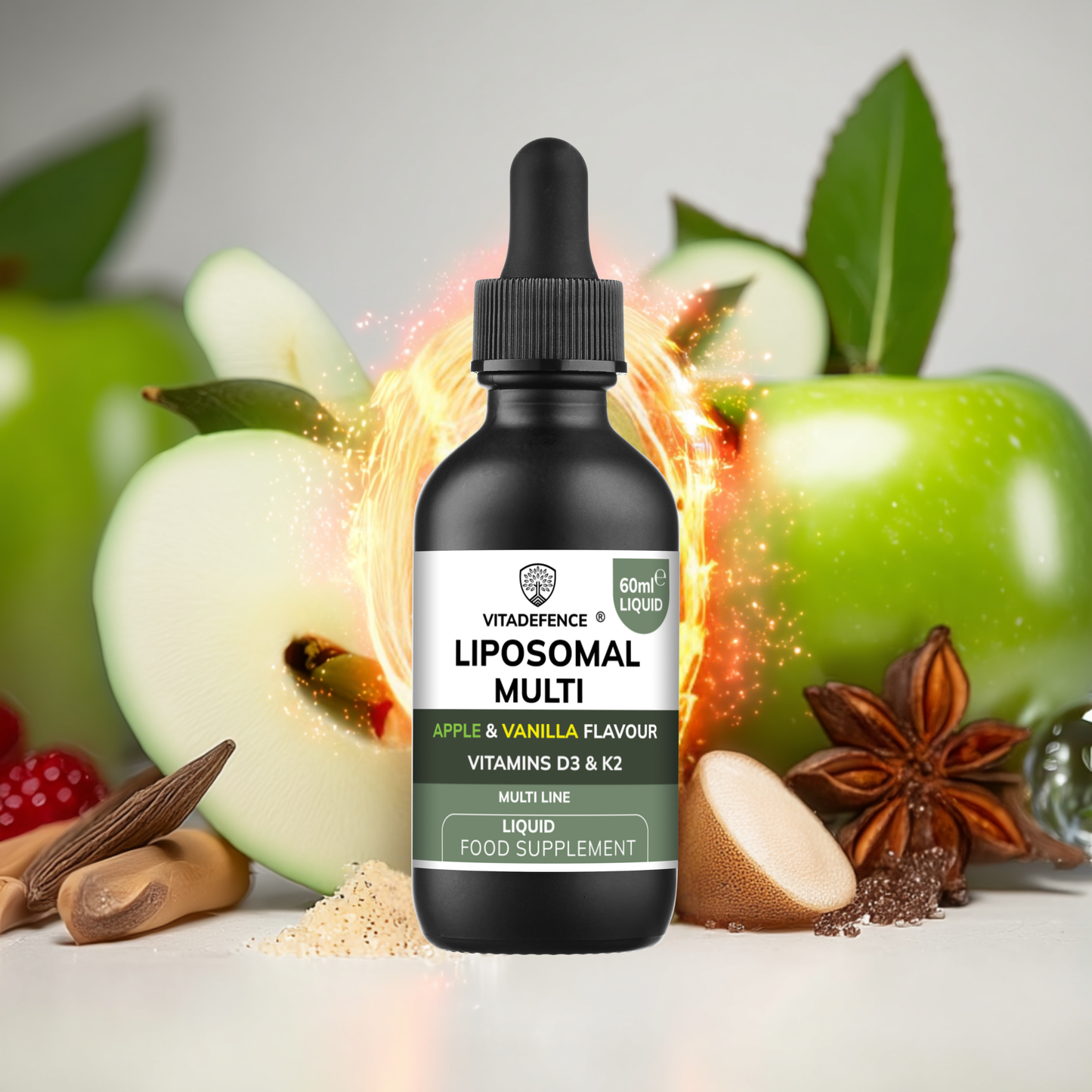 Vitadefence® Liposomal Vitamin D3 & K2 – Apple & Vanilla Flavour
