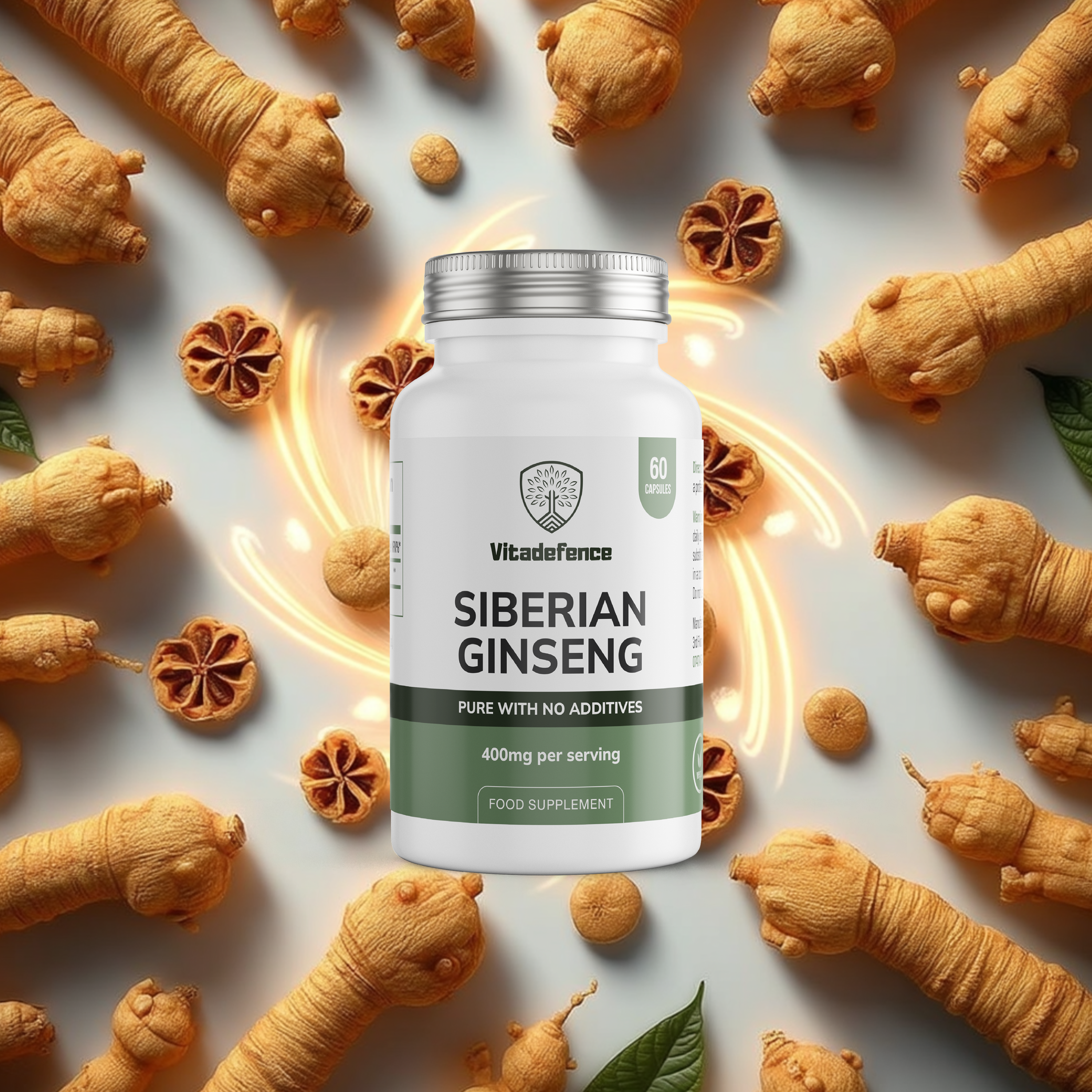 Vitadefence® Siberian Ginseng | 800 mg Vegan Capsules – 60 Count