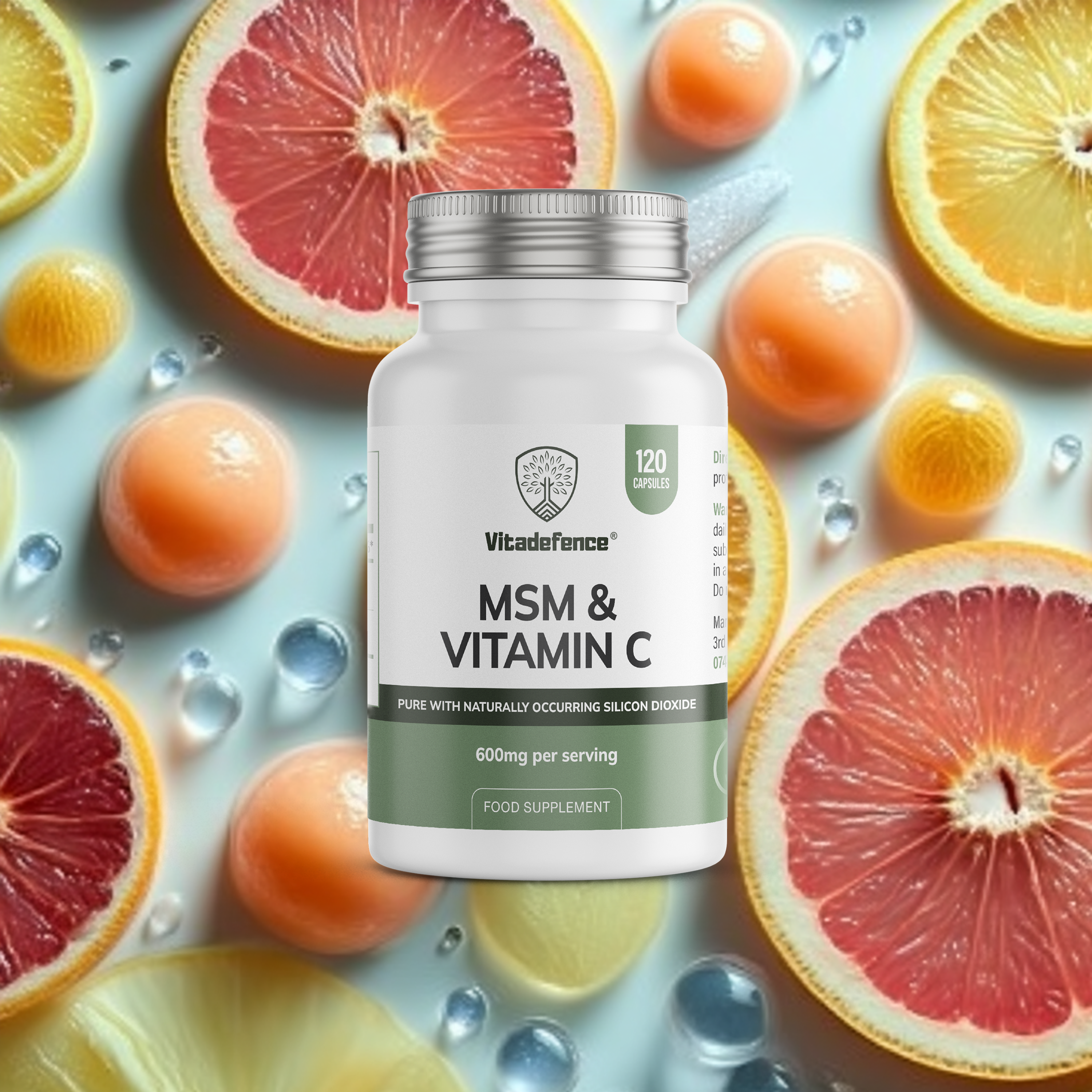 Vitadefence® MSM + Vitamin C | Vegan Capsules – 120 Count