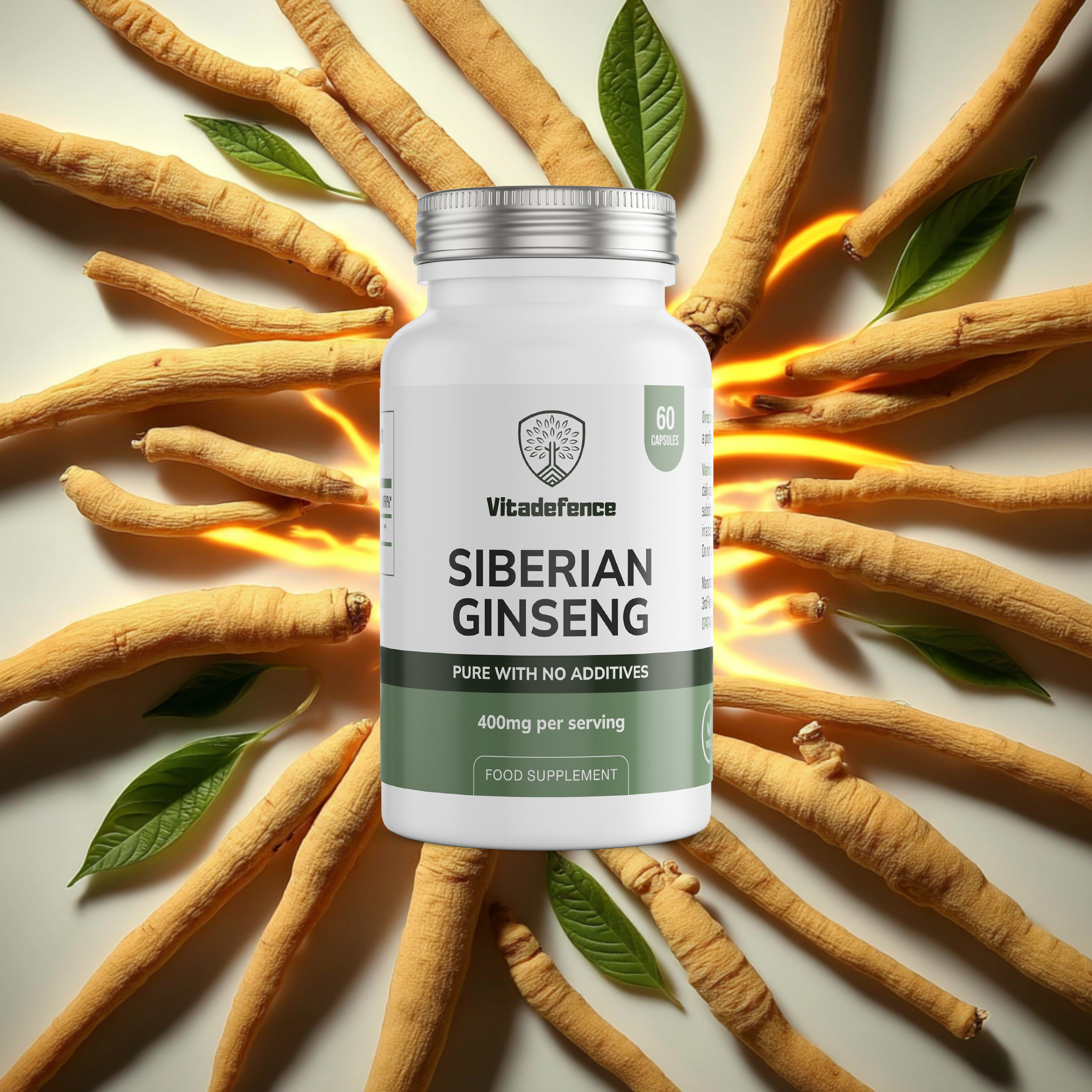 Vitadefence® Siberian Ginseng | 800 mg Vegan Capsules – 60 Count