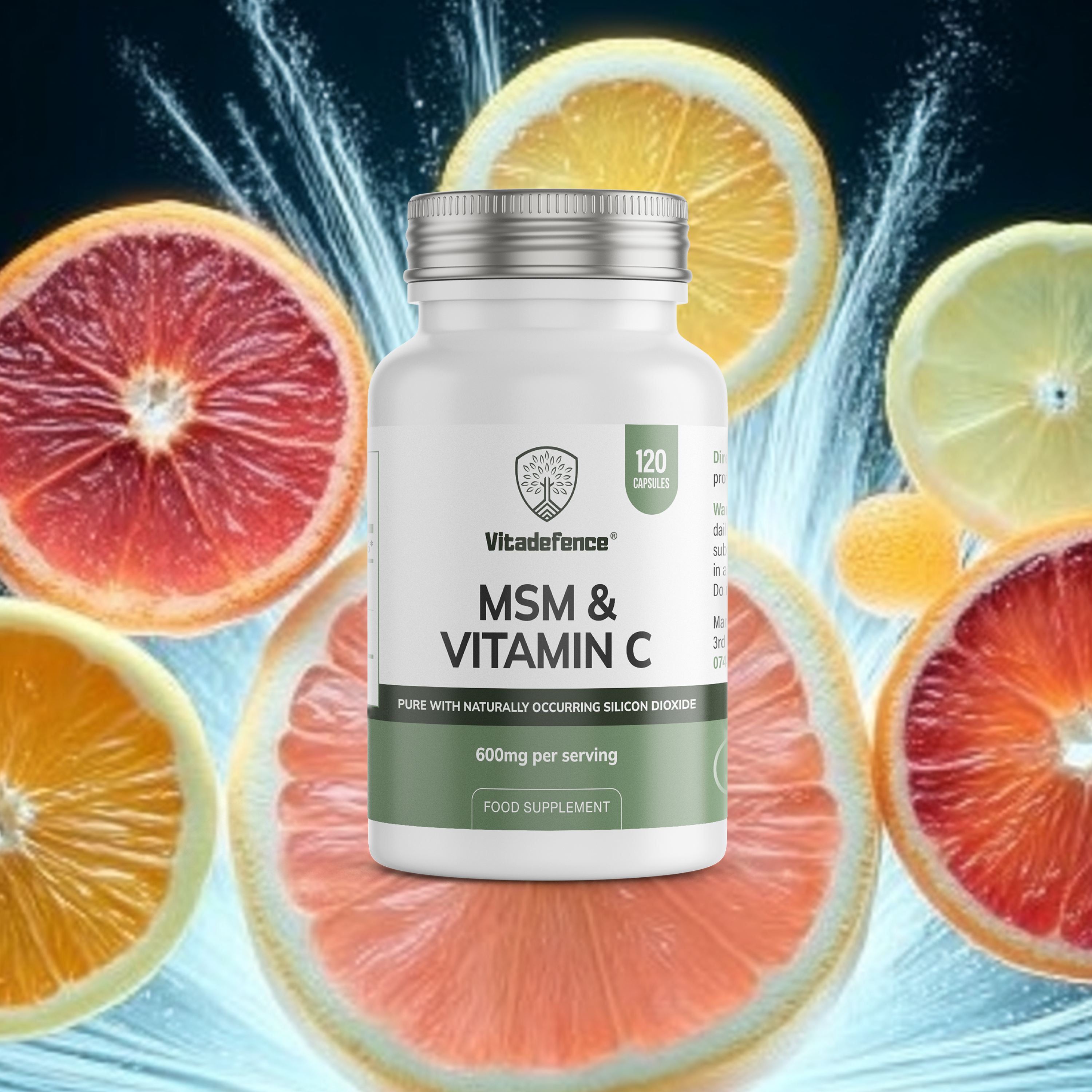 Vitadefence® MSM + Vitamin C | Vegan Capsules – 120 Count