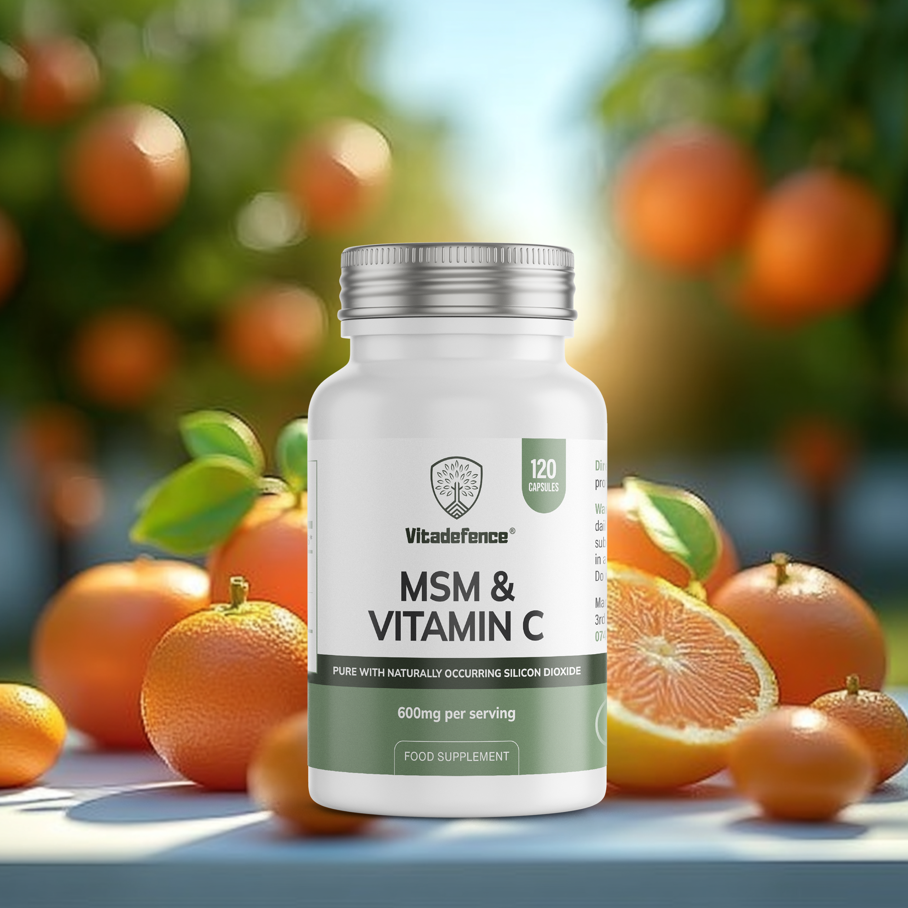 Vitadefence® MSM + Vitamin C | Vegan Capsules – 120 Count