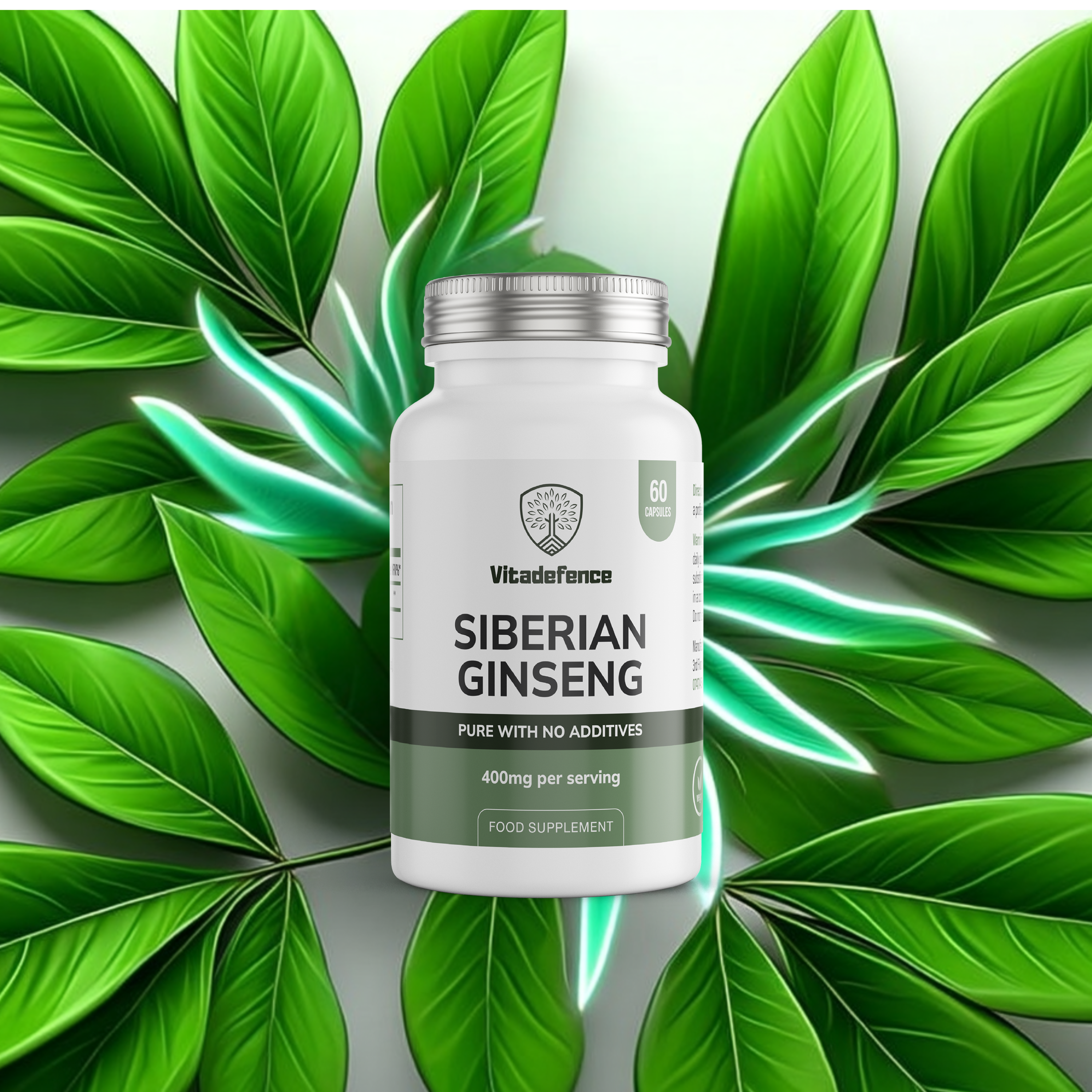 Vitadefence® Siberian Ginseng | 800 mg Vegan Capsules – 60 Count