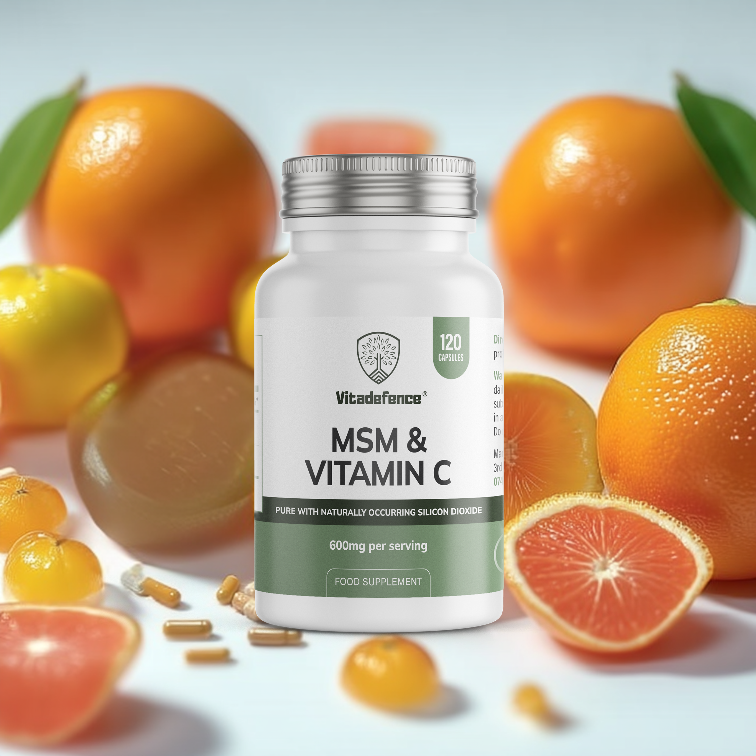 Vitadefence® MSM + Vitamin C | Vegan Capsules – 120 Count