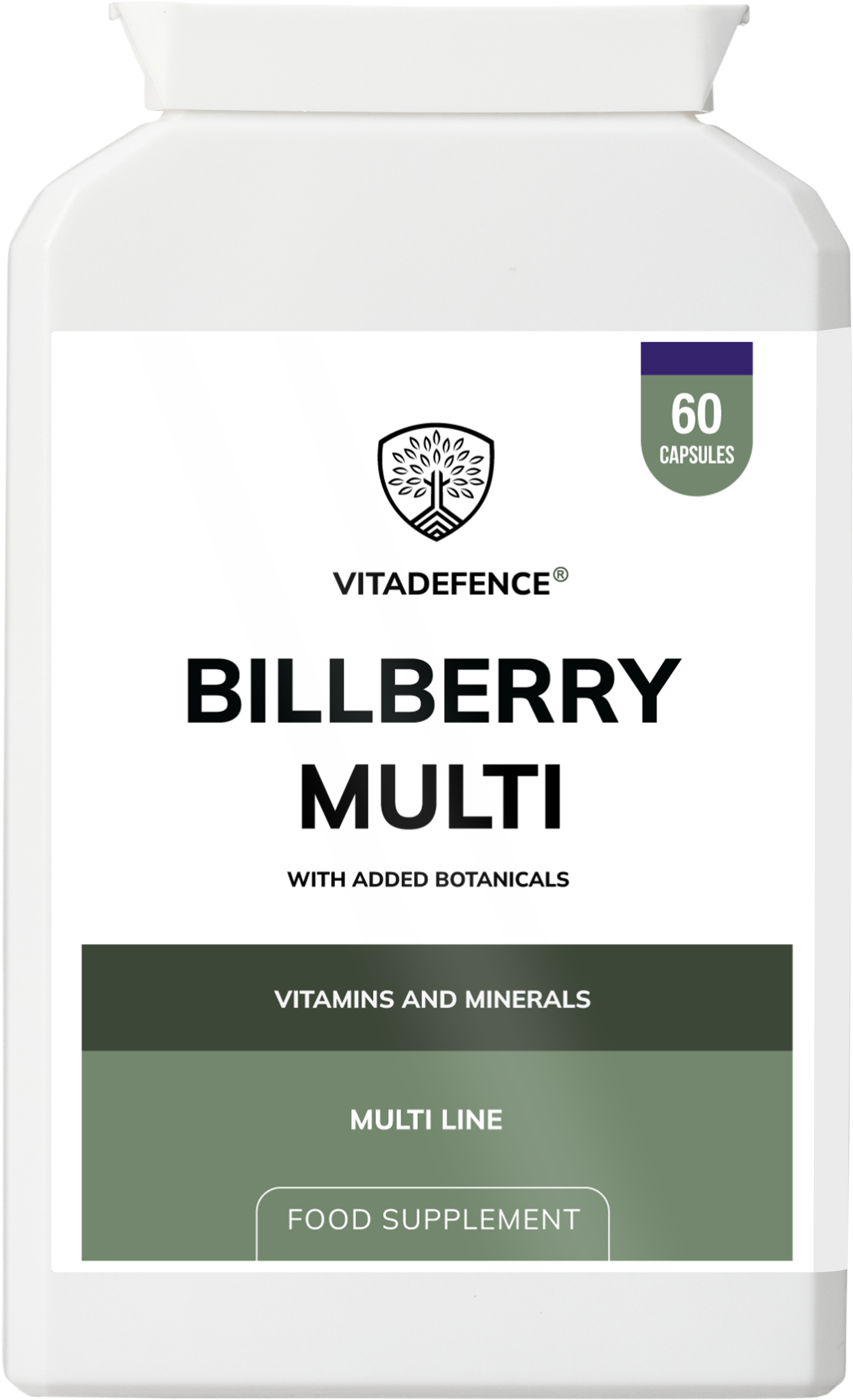 Vitadefence® Bilberry Multi | With Pine Bark, Lutein, Zinc, Selenium & Vitamins – 60 Capsules