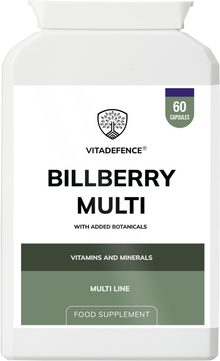 Vitadefence® Bilberry Multi | With Pine Bark, Lutein, Zinc, Selenium & Vitamins – 60 Capsules