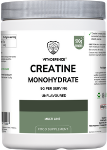 Vitadefence® Creatine Monohydrate | Pure Unflavoured Creatine Powder – 500 g