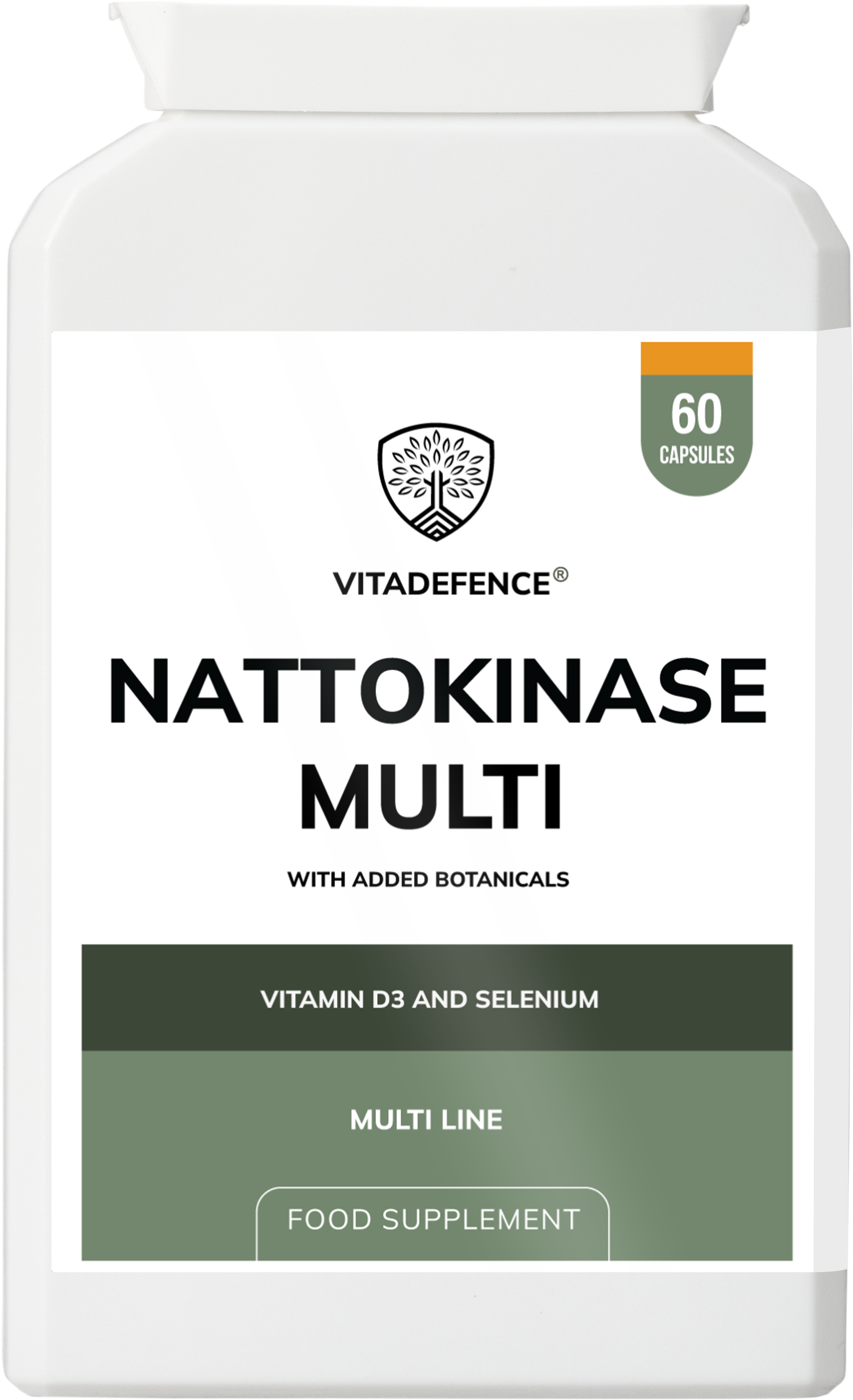 Vitadefence® Nattokinase Multi | With Vitamin D3, Selenium & Botanicals – 60 Capsules