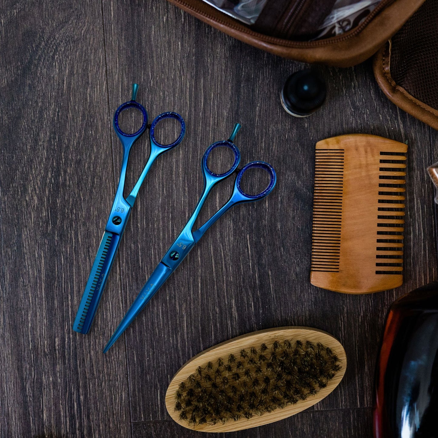 Haircut & Thinning Scissors Set - Blue