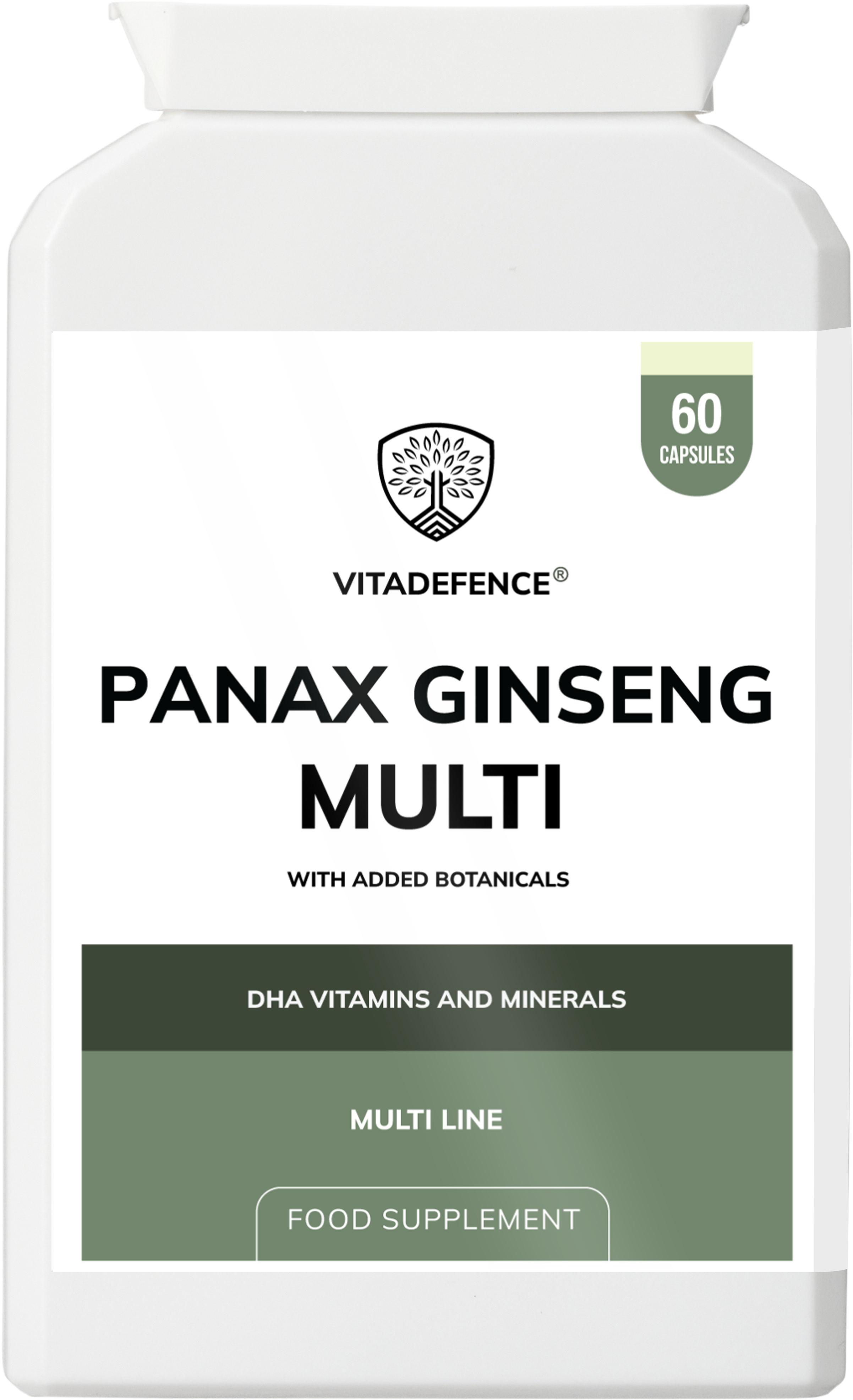 Vitadefence® Panax Ginseng Multi | With Botanicals, Vitamins & Minerals – 60 Capsules