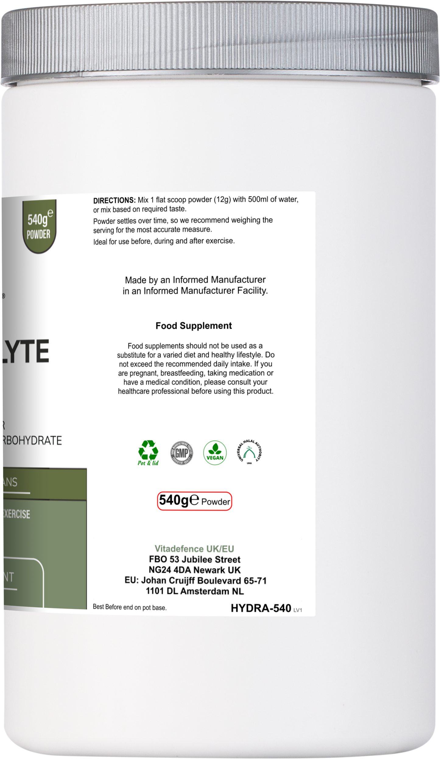 Vitadefence® Electrolyte Multi | Berry Flavour Hydration Powder with Electrolytes & Minerals – 540 g