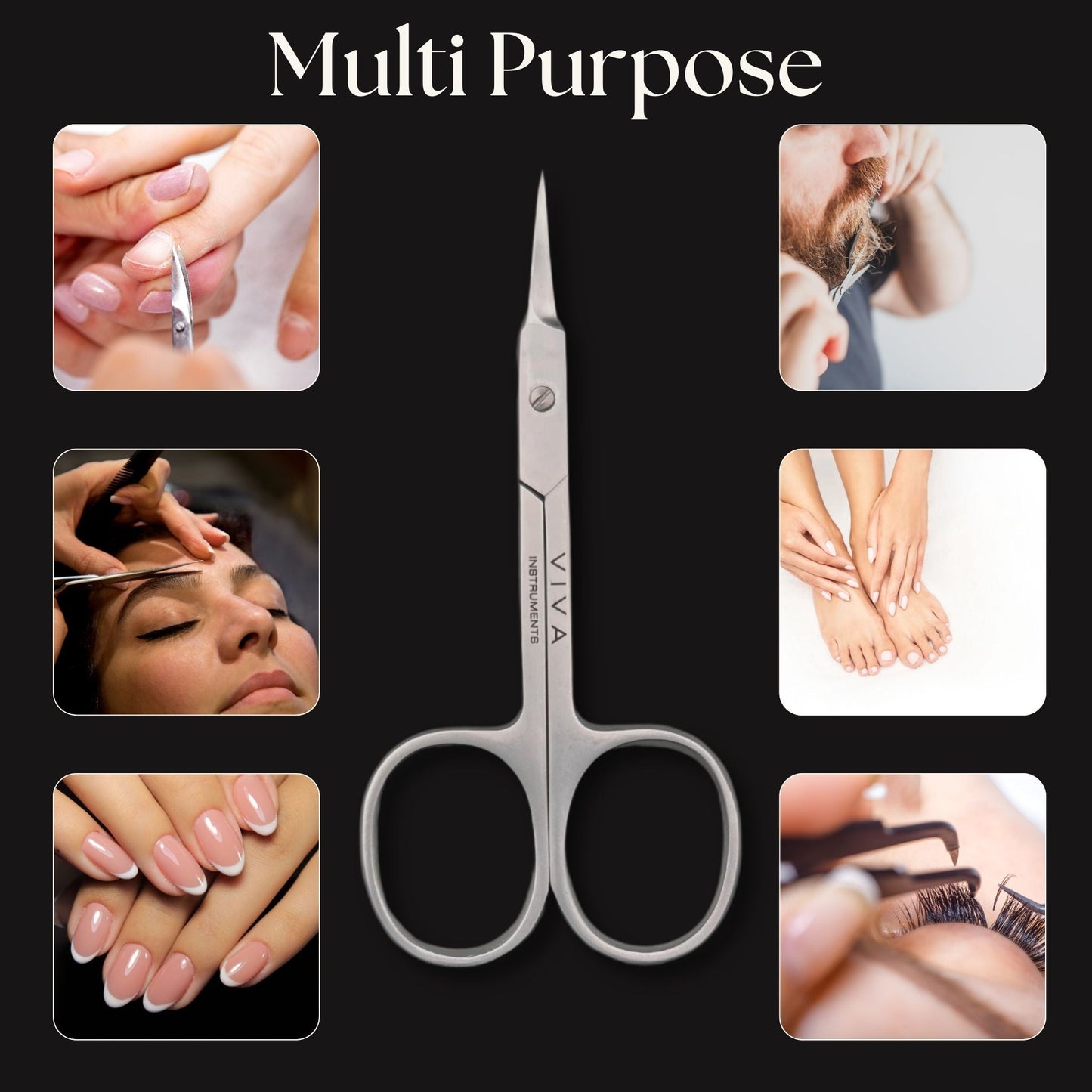 Cuticle Nail Scissors - 9.5cm Slightly Curved