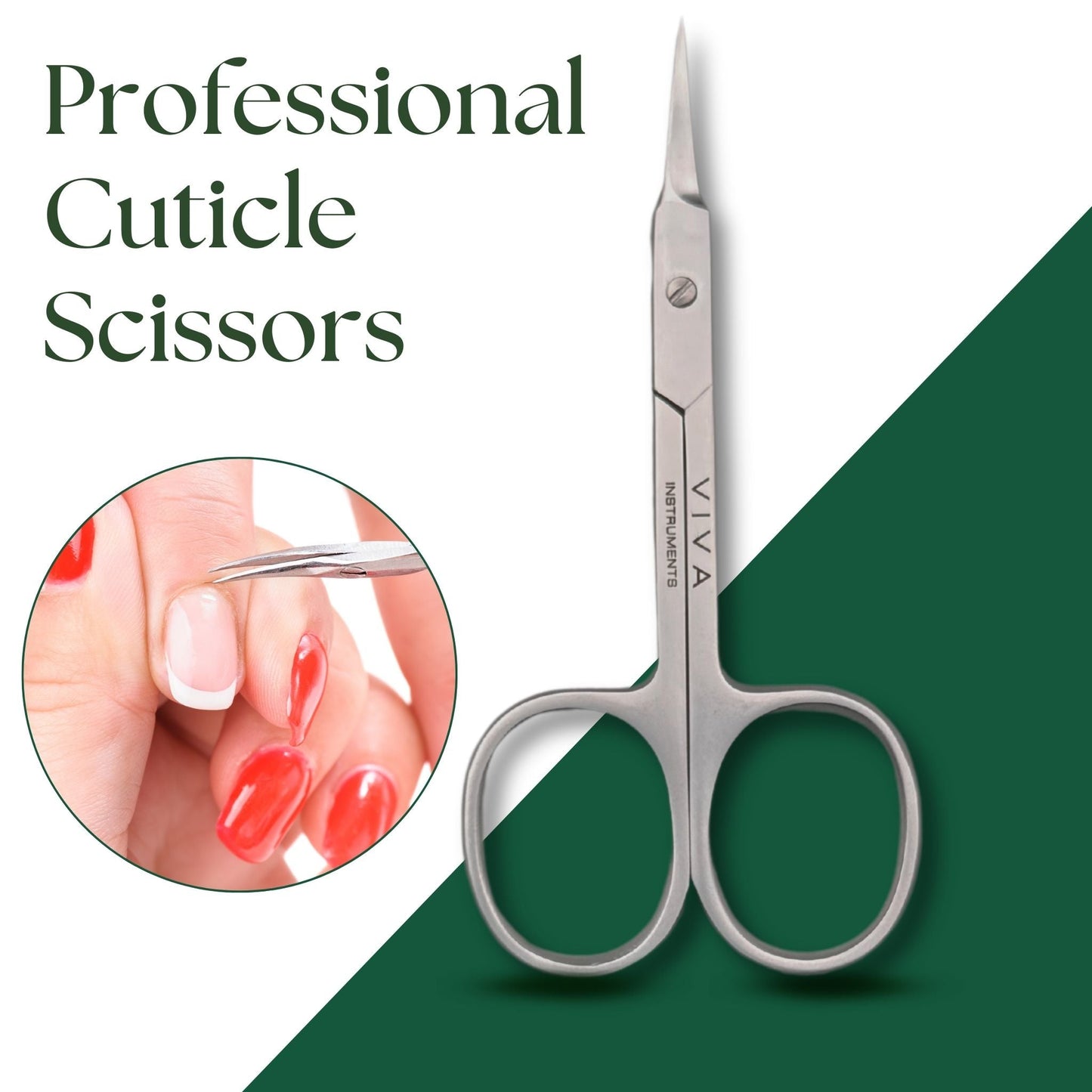 Cuticle Nail Scissors - 9.5cm Slightly Curved