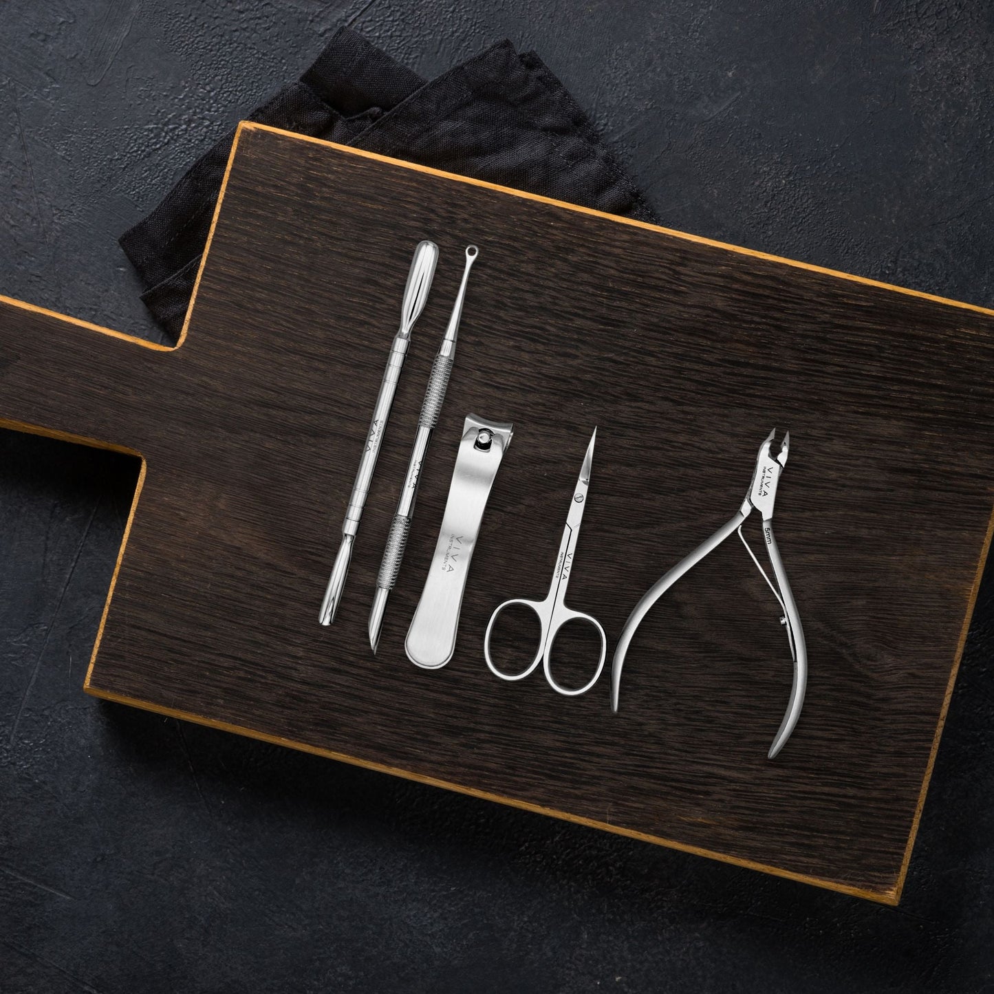 Silver Manicure Nail Tool Kit - 5 Pieces