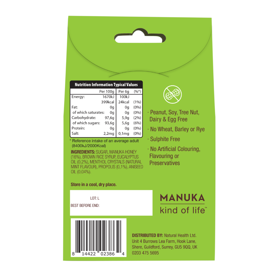 Wedderspoon Manuka Honey Drops Eucalyptus Drops