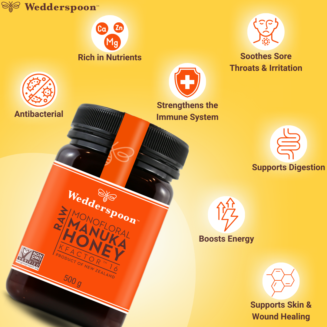 Wedderspoon RAW Manuka Honey KFactor 16+ 500g