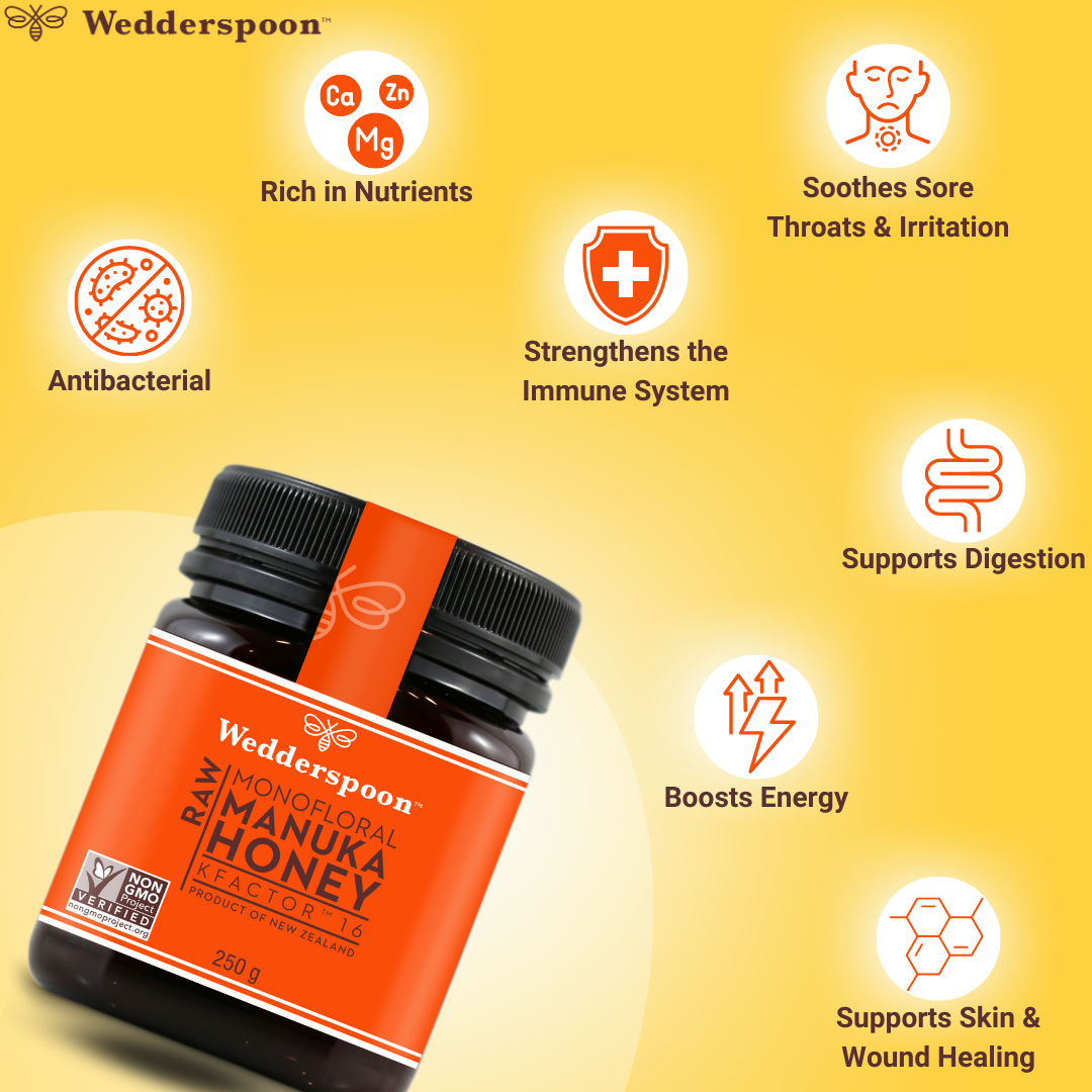 Wedderspoon RAW Manuka Honey KFactor 16+ 250g
