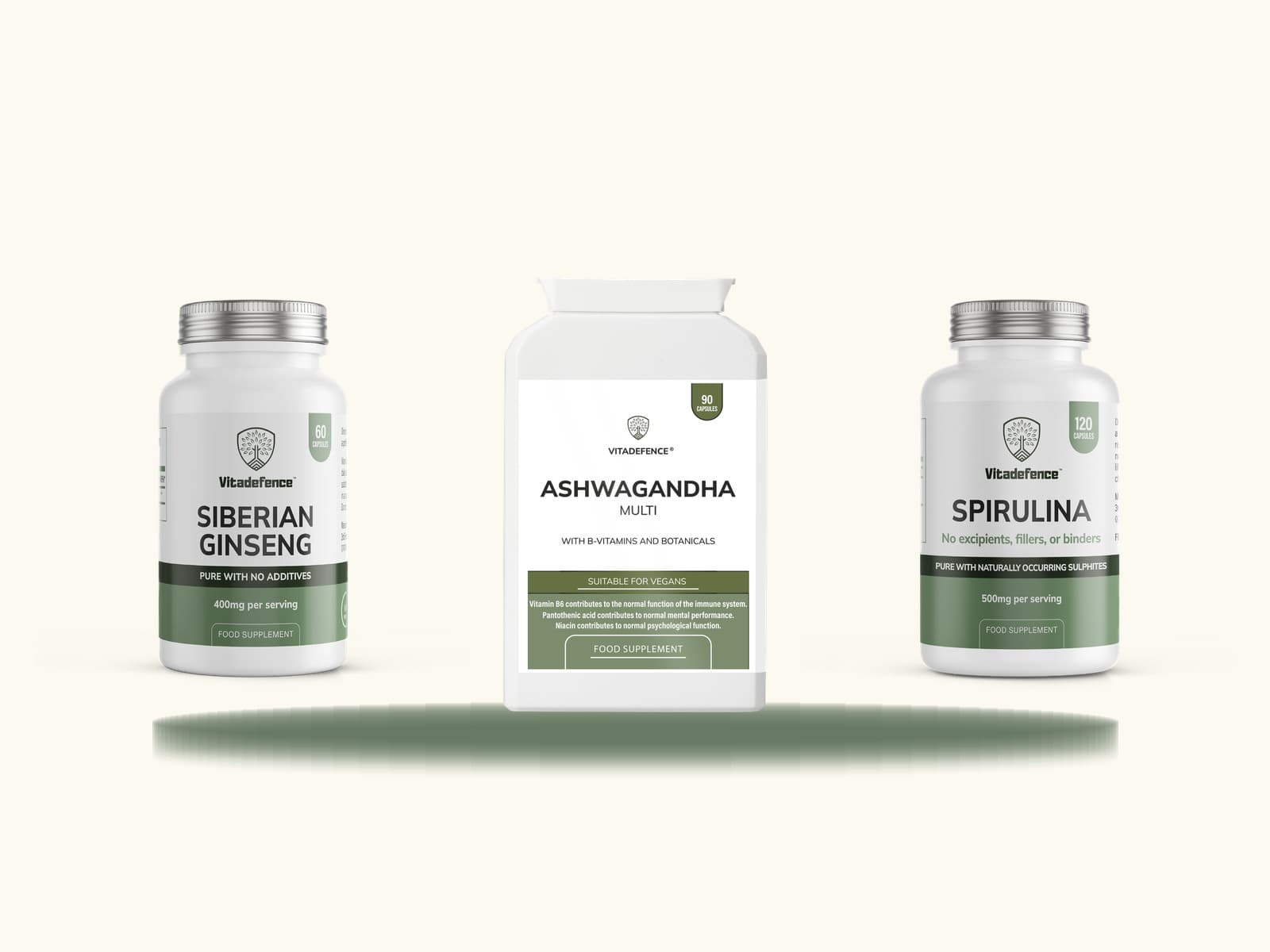 Energy & Focus — Siberian Ginseng, Ashwagandha Multi, Spirulina