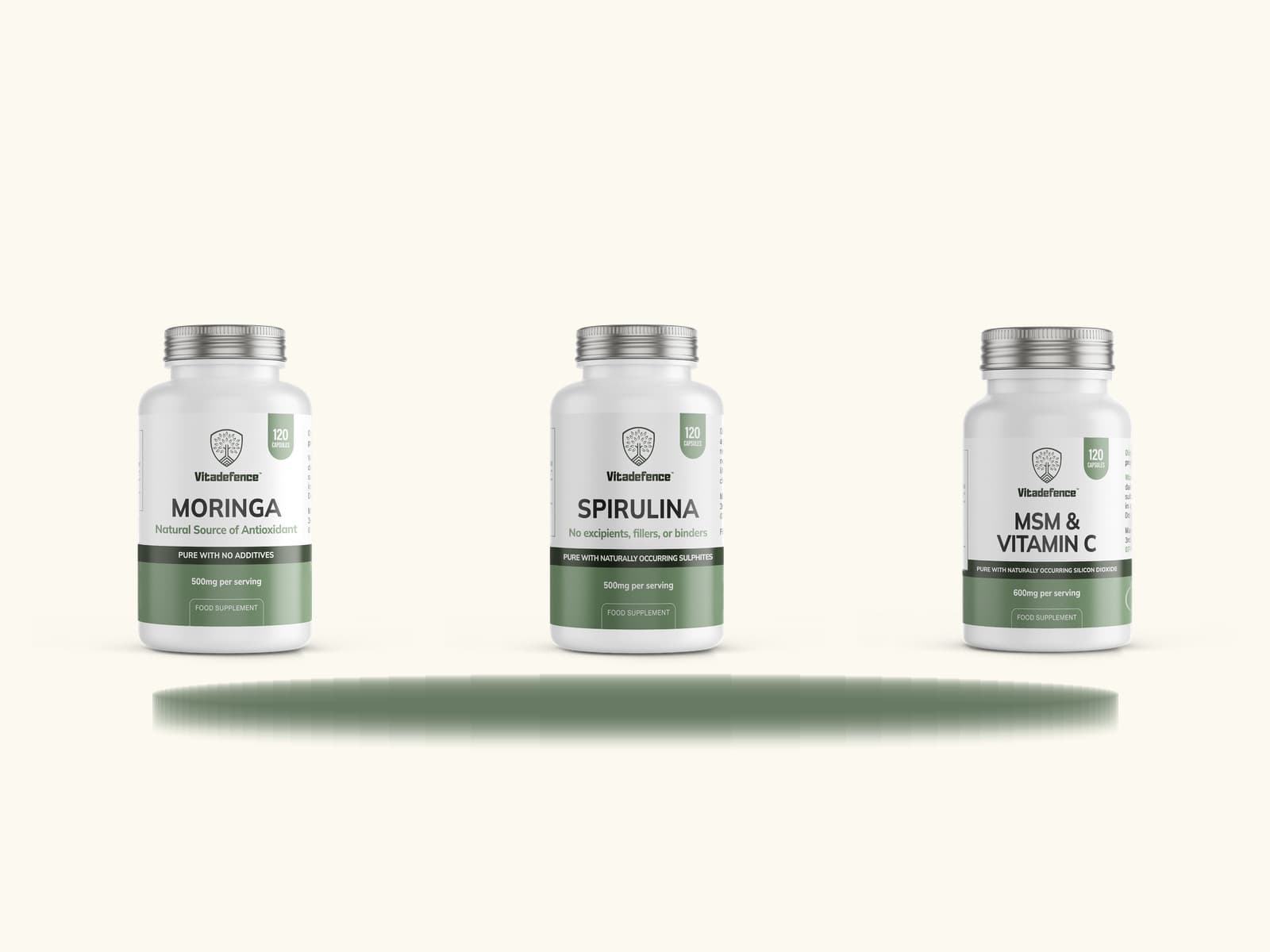 Green Trio — Moringa Oleifera, Spirulina, MSM + Vitamin C