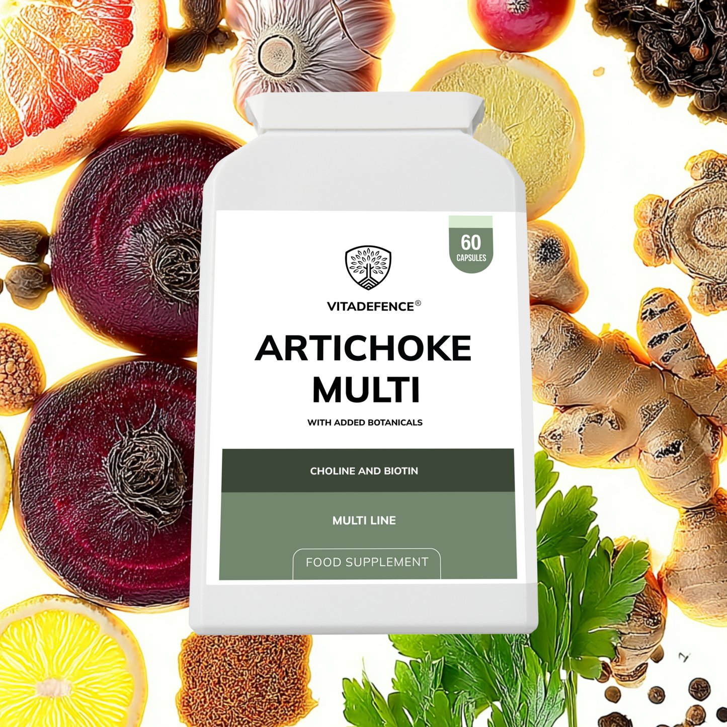 Vitadefence® Artichoke Multi | With Choline, Biotin & Botanicals – 60 Capsules