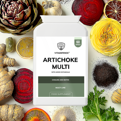 Vitadefence® Artichoke Multi | With Choline, Biotin & Botanicals – 60 Capsules