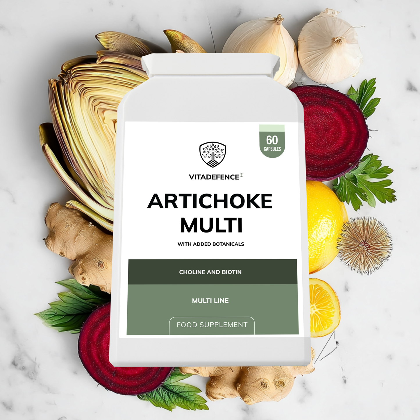 Vitadefence® Artichoke Multi | With Choline, Biotin & Botanicals – 60 Capsules