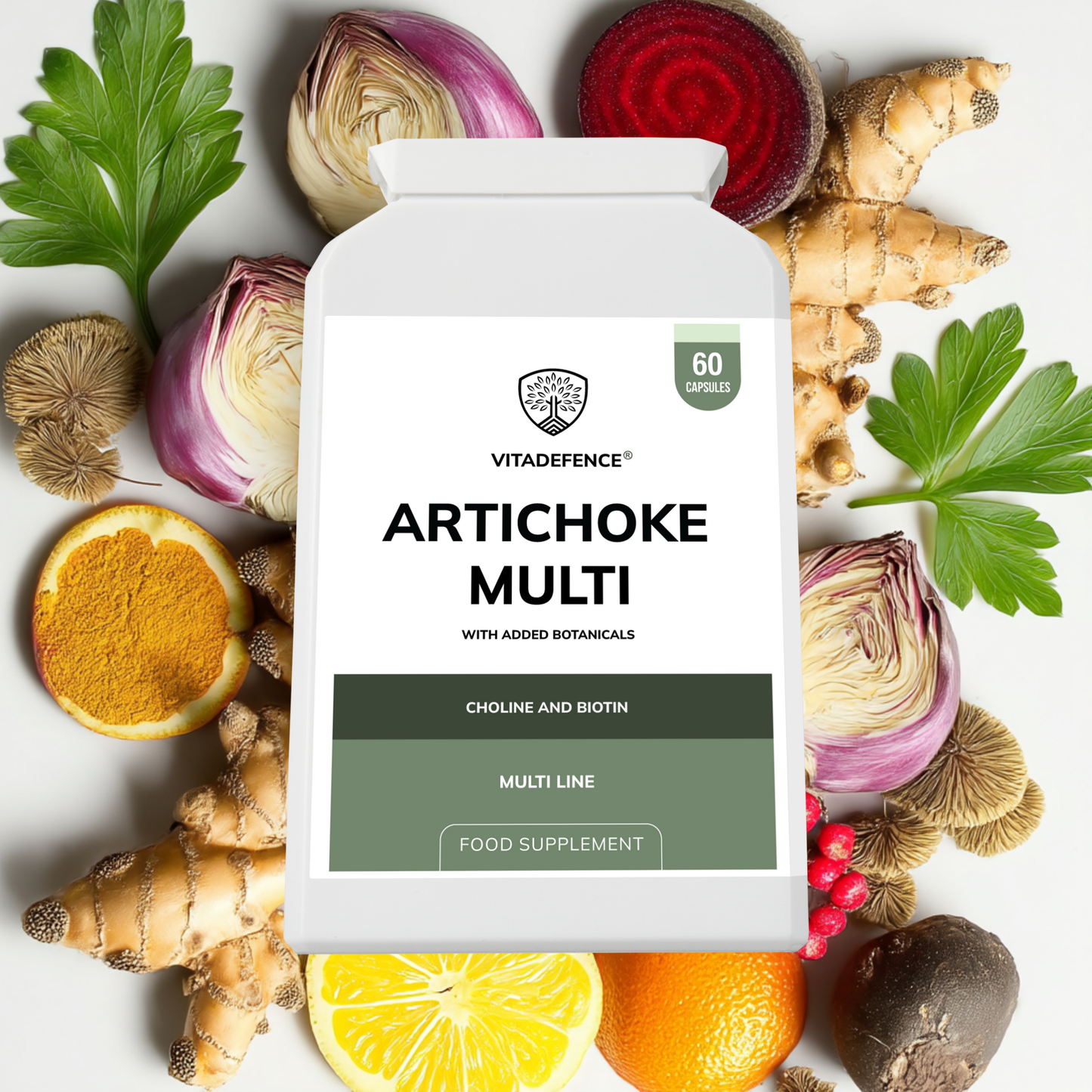Vitadefence® Artichoke Multi | With Choline, Biotin & Botanicals – 60 Capsules