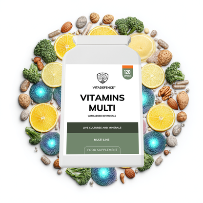 Vitadefence® Vitamins Multi | With Botanicals, Minerals & Live Cultures – 120 Capsules