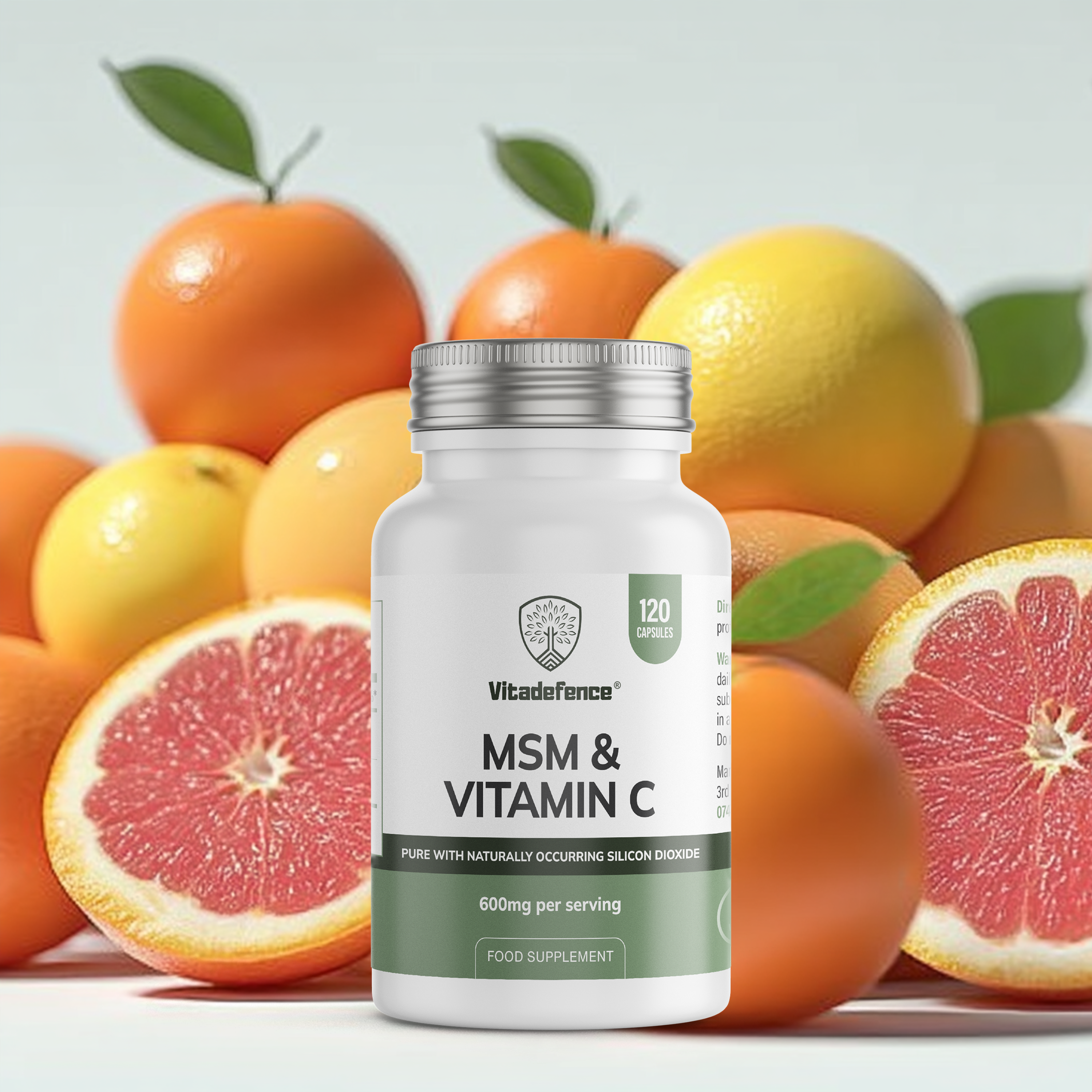 Vitadefence® MSM + Vitamin C | Vegan Capsules – 120 Count