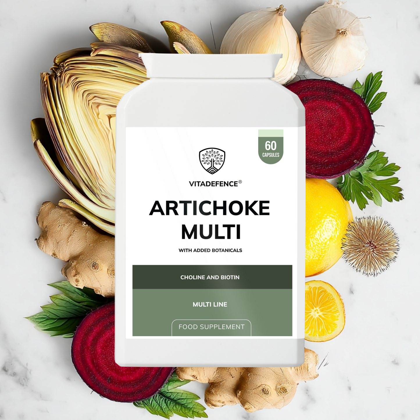 Vitadefence® Artichoke Multi | With Choline, Biotin & Botanicals – 60 Capsules