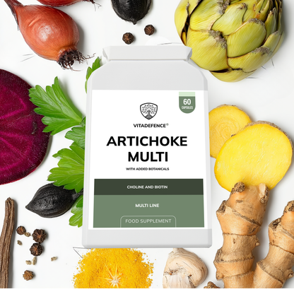 Vitadefence® Artichoke Multi | With Choline, Biotin & Botanicals – 60 Capsules