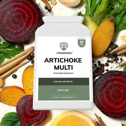 Vitadefence® Artichoke Multi | With Choline, Biotin & Botanicals – 60 Capsules