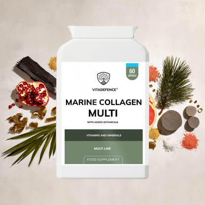 Vitadefence® Marine Collagen Multi | With Vitamin C, Zinc & Biotin – 60 Capsules