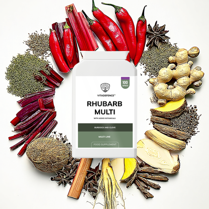 Vitadefence® Rhubarb Multi | With Burdock, Clove & Botanicals – 100 Capsules