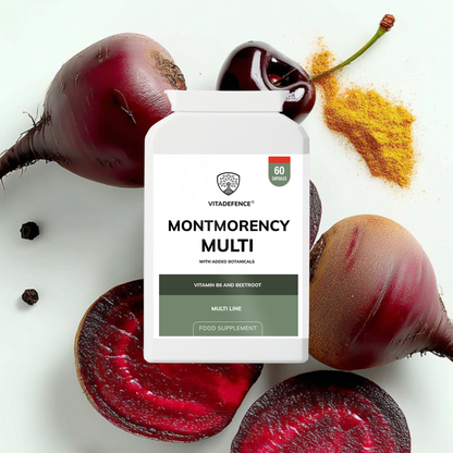 Vitadefence® Montmorency Multi | With Vitamin B6, Beetroot & Tart Cherry – 60 Capsules