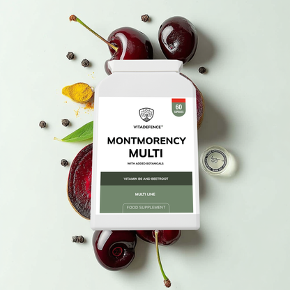 Vitadefence® Montmorency Multi | With Vitamin B6, Beetroot & Tart Cherry – 60 Capsules