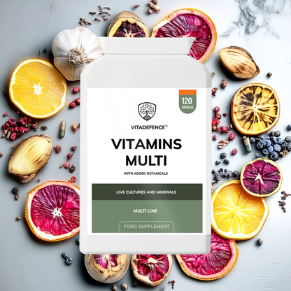Vitadefence® Vitamins Multi | With Botanicals, Minerals & Live Cultures – 120 Capsules