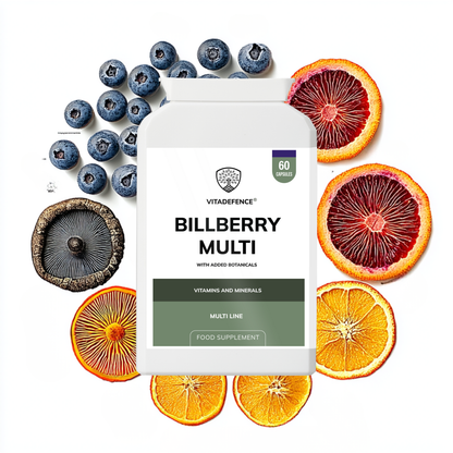 Vitadefence® Bilberry Multi | With Pine Bark, Lutein, Zinc, Selenium & Vitamins – 60 Capsules