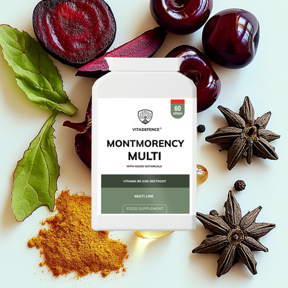 Vitadefence® Montmorency Multi | With Vitamin B6, Beetroot & Tart Cherry – 60 Capsules