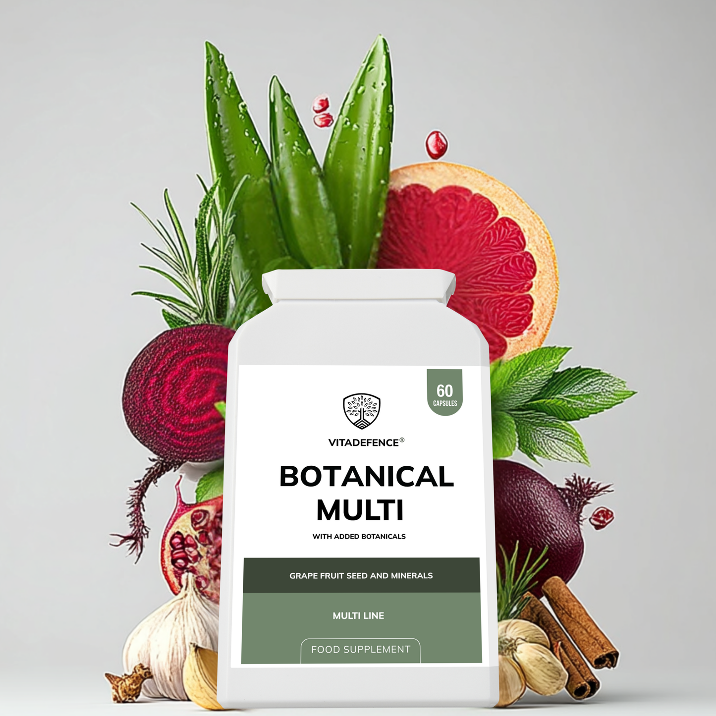 Vitadefence® Botanical Multi | With Grapefruit Seed, Zinc & Minerals – 60 Capsules