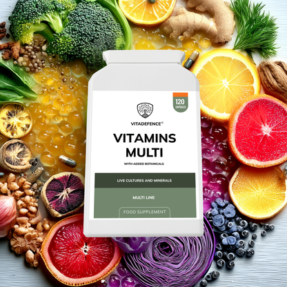 Vitadefence® Vitamins Multi | With Botanicals, Minerals & Live Cultures – 120 Capsules