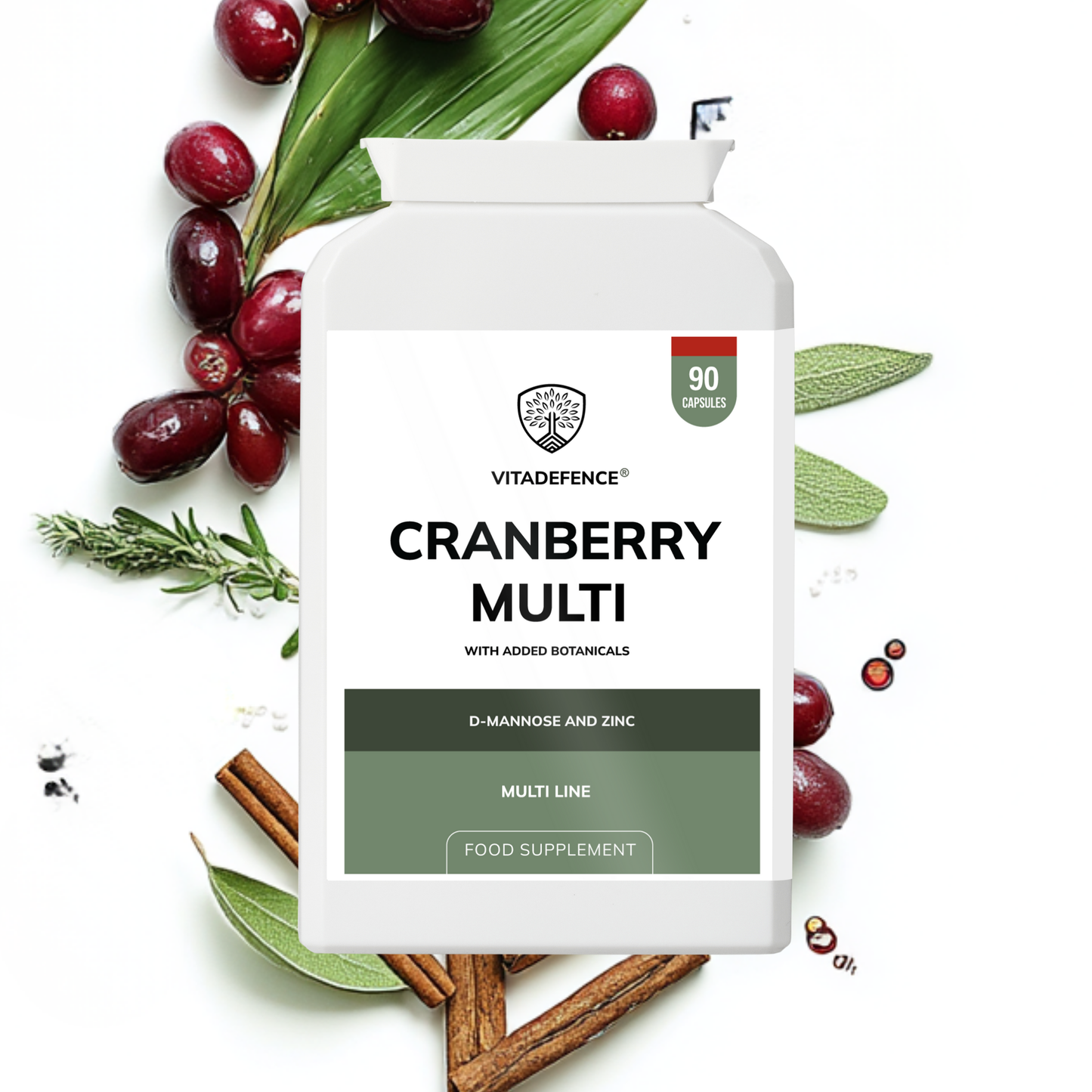 Vitadefence® Cranberry Multi | With D-Mannose, Zinc & Botanicals – 90 Vegan Capsules