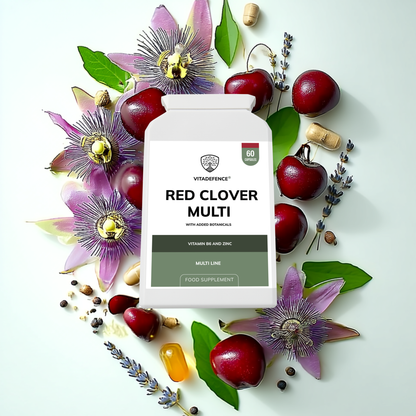 Vitadefence® Red Clover Multi | With Vitamin B6, Zinc, Sage & Siberian Ginseng – 60 Capsules