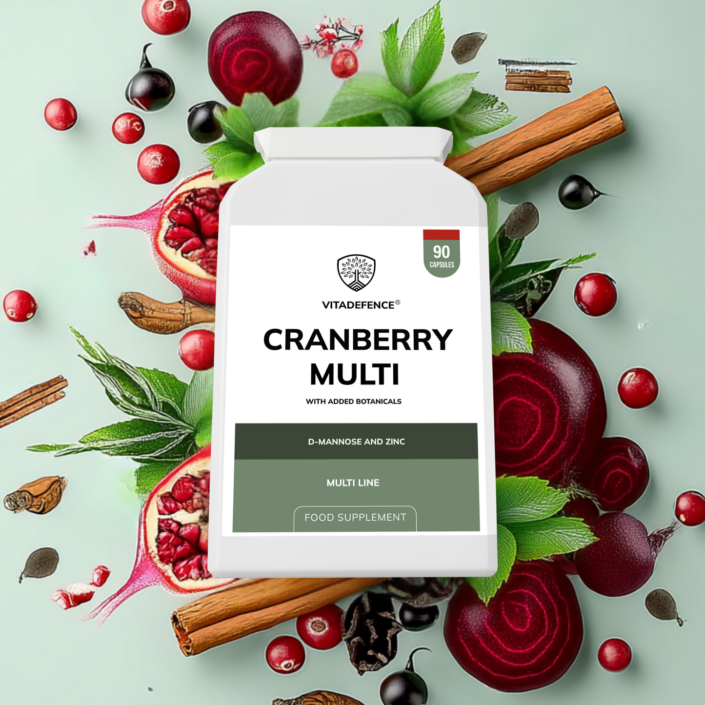 Vitadefence® Cranberry Multi | With D-Mannose, Zinc & Botanicals – 90 Vegan Capsules